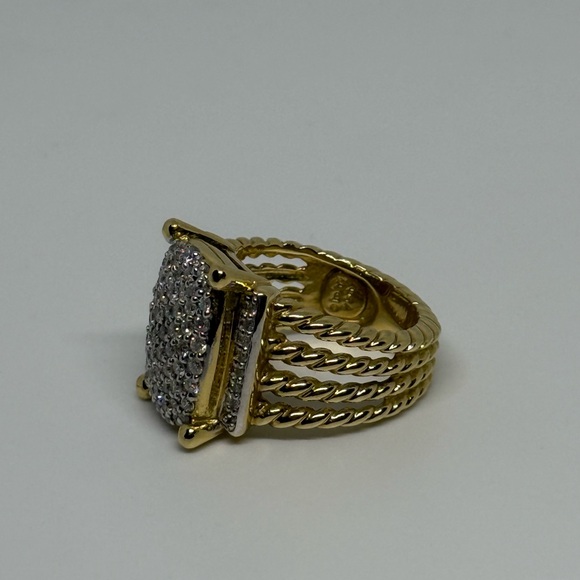 DAVID YURMAN 18k GOLD RING WITH WHITE DIAMONDS - Picture 2 of 6